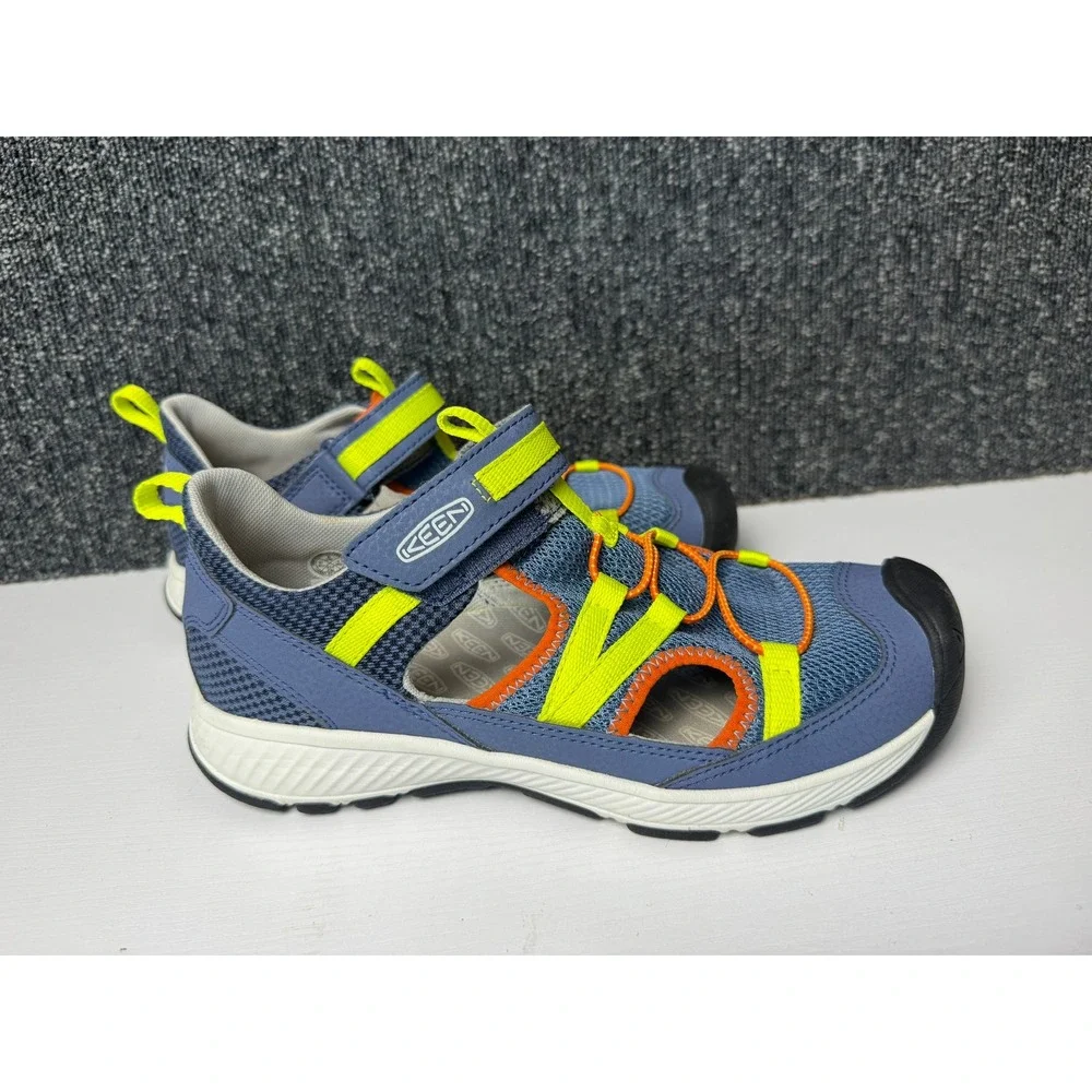 KEEN Moxie Sport Sandal Blue Yellow Orange Mesh Sneakers Big Kids Sz 5 NWOB